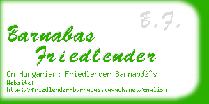 barnabas friedlender business card